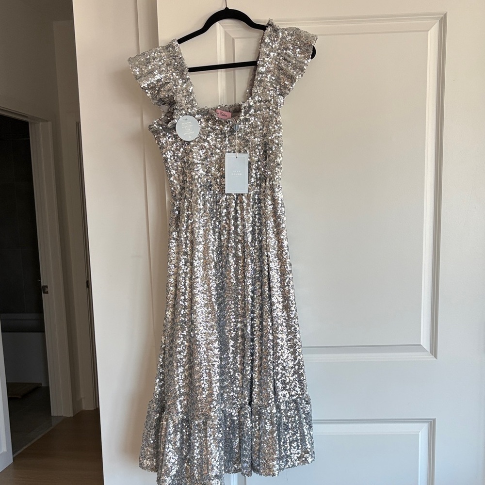 Hill House Silver Sequin Nap Dress 🪩